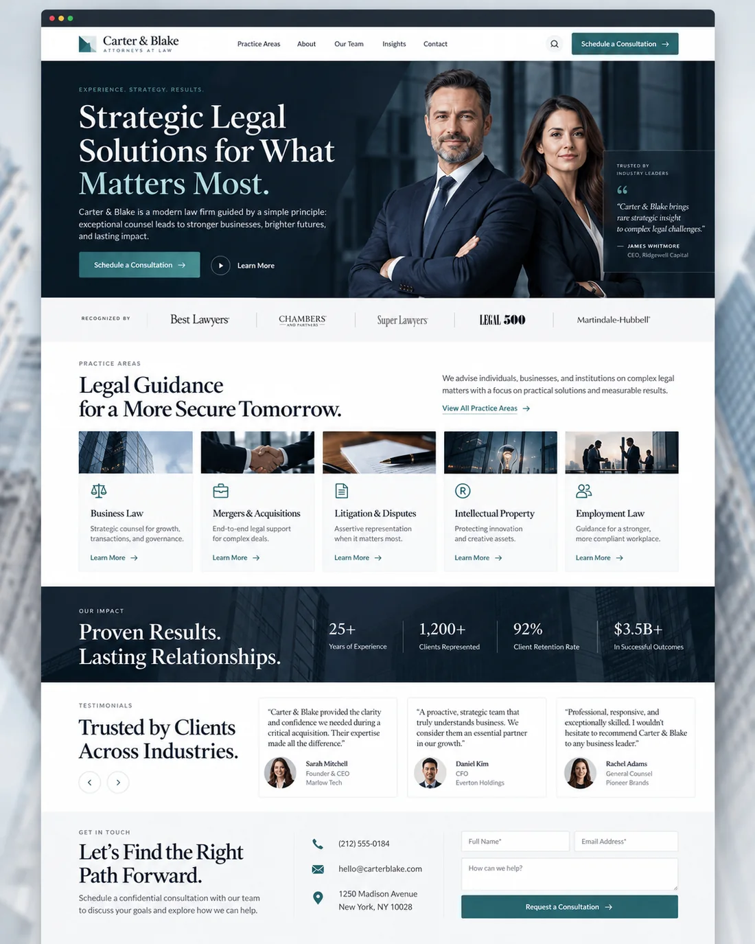 Example law firm website design